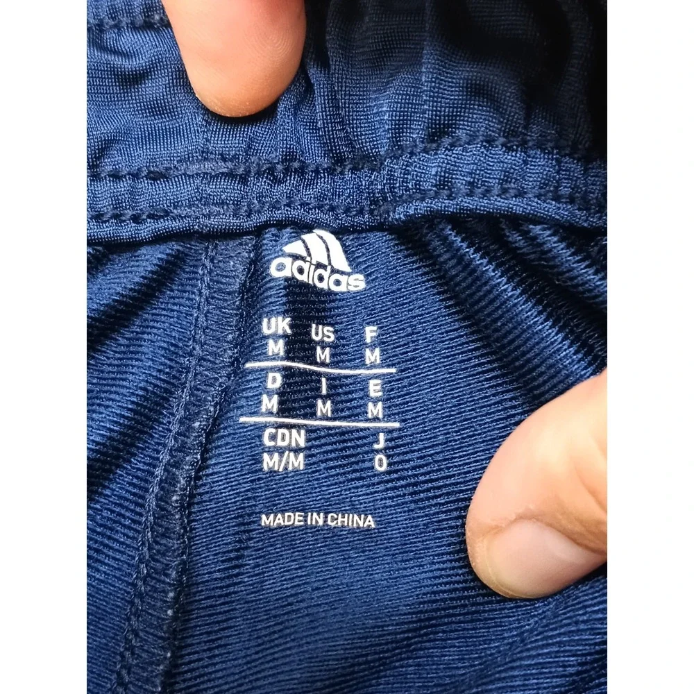 Adidas Trackpants Mens Sz M Navy Blue Basketball Logo Athletic Casual Pockets